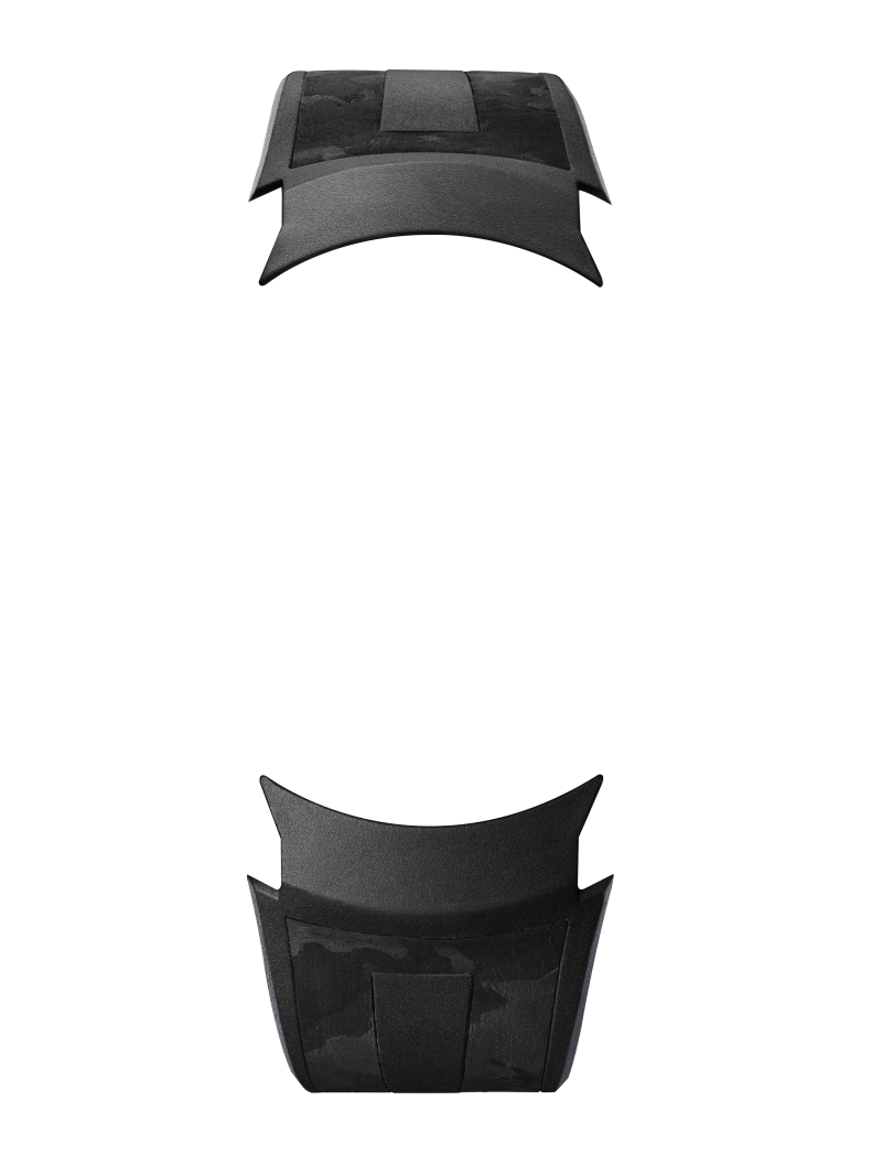 Black rubber strap - Carbonium&reg; texture